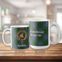 Clan MacMillan Crest over Hunting Tartan Coffee Mug