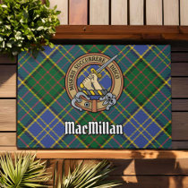 Clan MacMillan Crest over Hunting Tartan Doormat
