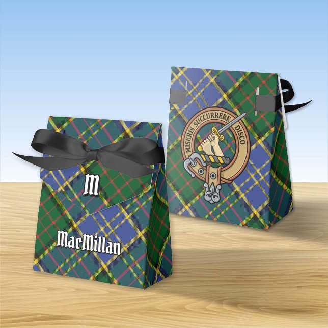 Clan MacMillan Crest over Hunting Tartan Favor Boxes (Creator Uploaded)