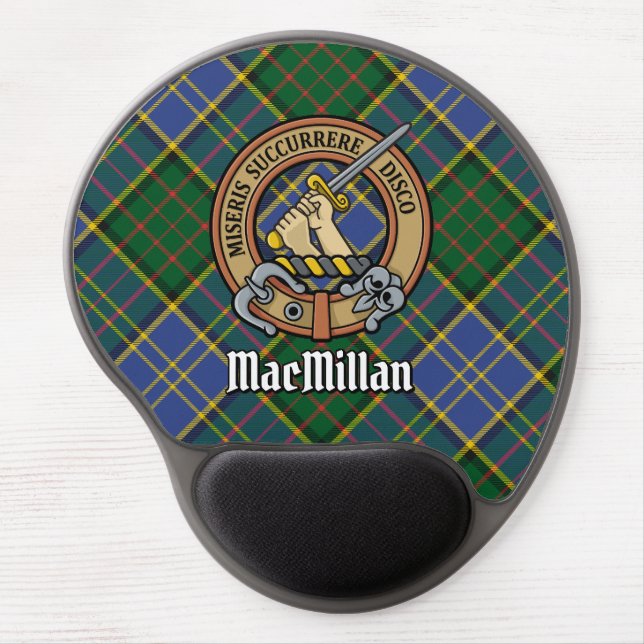 Clan MacMillan Crest over Hunting Tartan Gel Mouse Pad (Front)