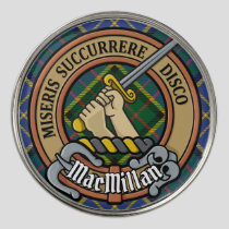 Clan MacMillan Crest over Hunting Tartan Golf Ball Marker