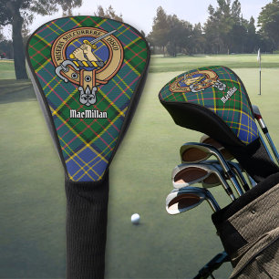 Clan MacMillan Crest over Hunting Tartan Golf Head Cover