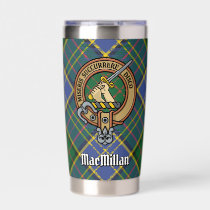 Clan MacMillan Crest over Hunting Tartan Insulated Tumbler