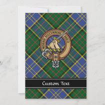 Clan MacMillan Crest over Hunting Tartan Invitation