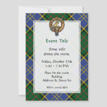 Clan MacMillan Crest over Hunting Tartan Invitation