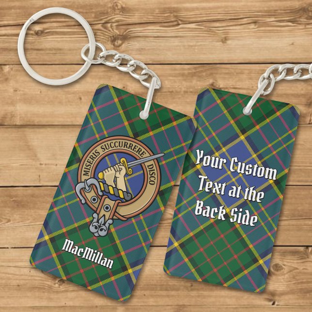 Clan MacMillan Crest over Hunting Tartan Keychain (Creator Uploaded)