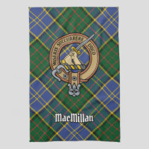 Clan MacMillan Crest over Hunting Tartan Kitchen Towel