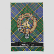Clan MacMillan Crest over Hunting Tartan Kitchen Towel