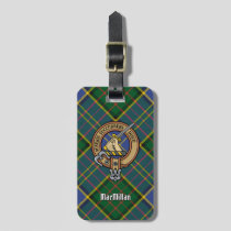 Clan MacMillan Crest over Hunting Tartan Luggage Tag
