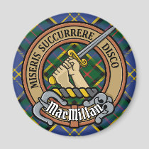 Clan MacMillan Crest over Hunting Tartan Magnet