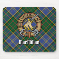 Clan MacMillan Crest over Hunting Tartan Mouse Pad