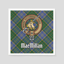 Clan MacMillan Crest over Hunting Tartan Napkins