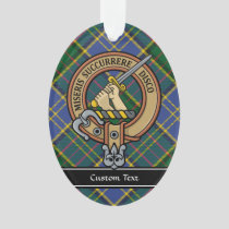 Clan MacMillan Crest over Hunting Tartan Ornament