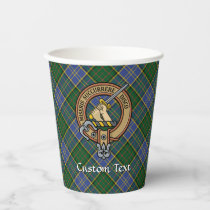 Clan MacMillan Crest over Hunting Tartan Paper Cups