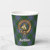 Clan MacMillan Crest over Hunting Tartan Paper Cups