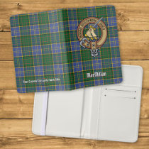Clan MacMillan Crest over Hunting Tartan Passport Holder