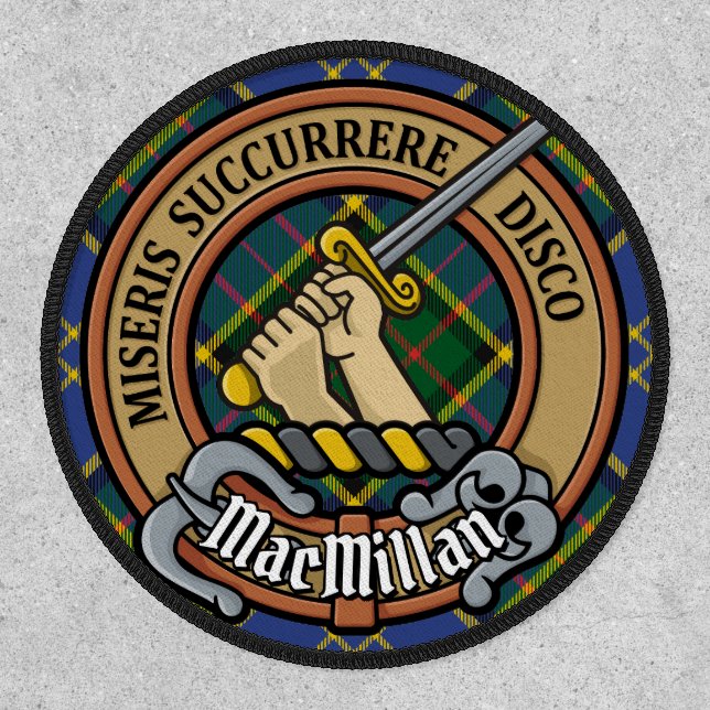 Clan MacMillan Crest over Hunting Tartan Patch (Front)