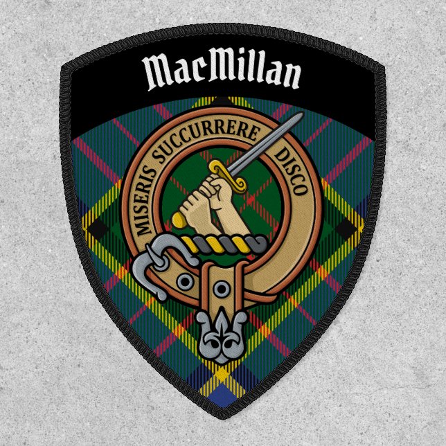 Clan MacMillan Crest over Hunting Tartan Patch (Front)