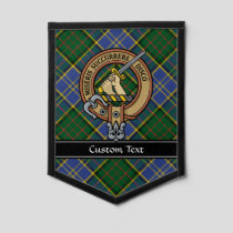Clan MacMillan Crest over Hunting Tartan Pennant