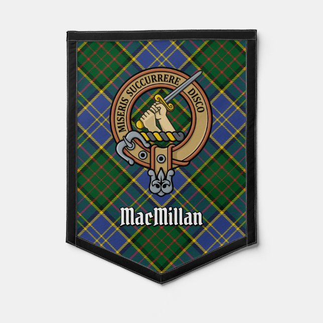 Clan MacMillan Crest over Hunting Tartan Pennant (Front)