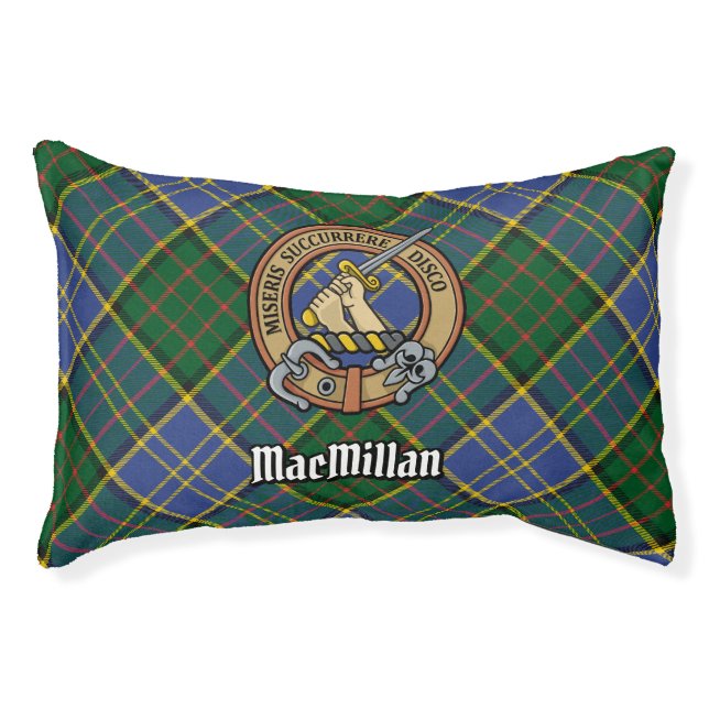 Clan MacMillan Crest over Hunting Tartan Pet Bed (Front)