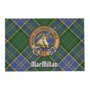 Clan MacMillan Crest over Hunting Tartan Placemat