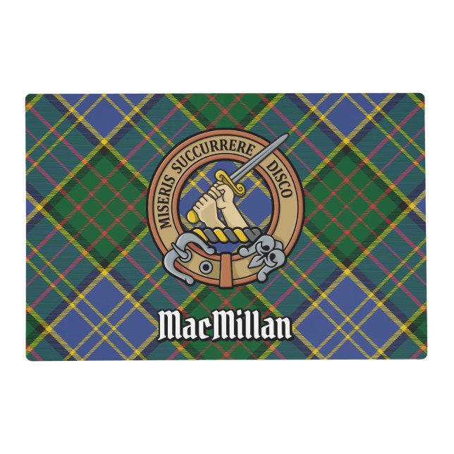 Clan MacMillan Crest over Hunting Tartan Placemat (Front)