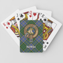 Clan MacMillan Crest over Hunting Tartan Poker Cards