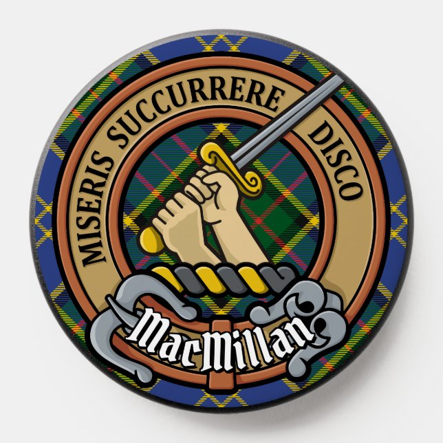 Clan MacMillan Crest over Hunting Tartan PopSocket (Popsocket)