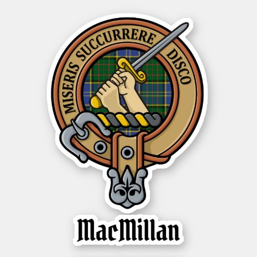 Clan MacMillan Crest over Hunting Tartan Sticker