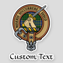 Clan MacMillan Crest over Hunting Tartan Sticker
