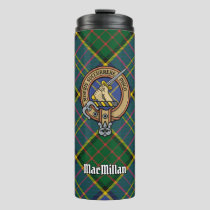 Clan MacMillan Crest over Hunting Tartan Thermal Tumbler