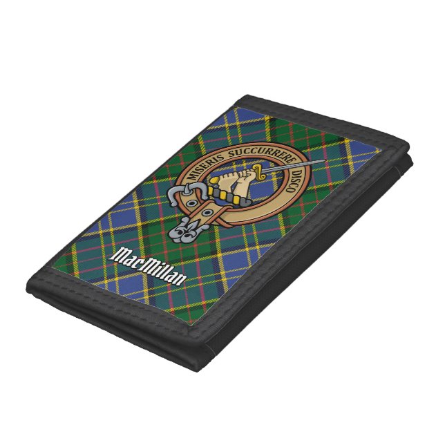 Clan MacMillan Crest over Hunting Tartan Trifold Wallet (Bottom)
