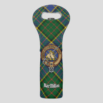 Clan MacMillan Crest over Hunting Tartan Wine Bag