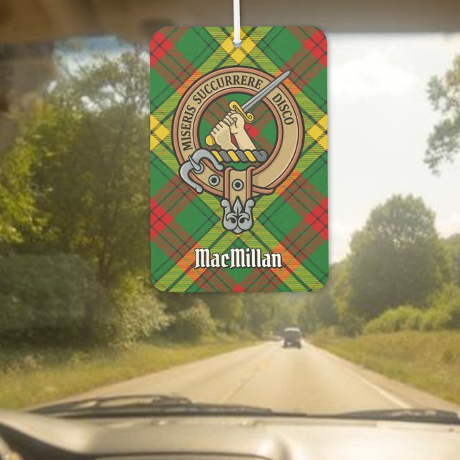 Clan MacMillan Crest over Tartan Air Freshener (Creator Uploaded)