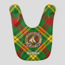 Clan MacMillan Crest over Tartan Baby Bib