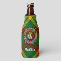 Clan MacMillan Crest over Tartan Bottle Cooler