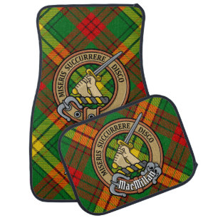 Clan MacMillan Crest over Tartan Car Floor Mat