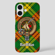 Clan MacMillan Crest over Tartan iPhone 16 Case