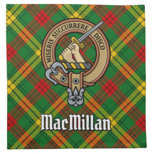 Clan MacMillan Crest over Tartan Cloth Napkin