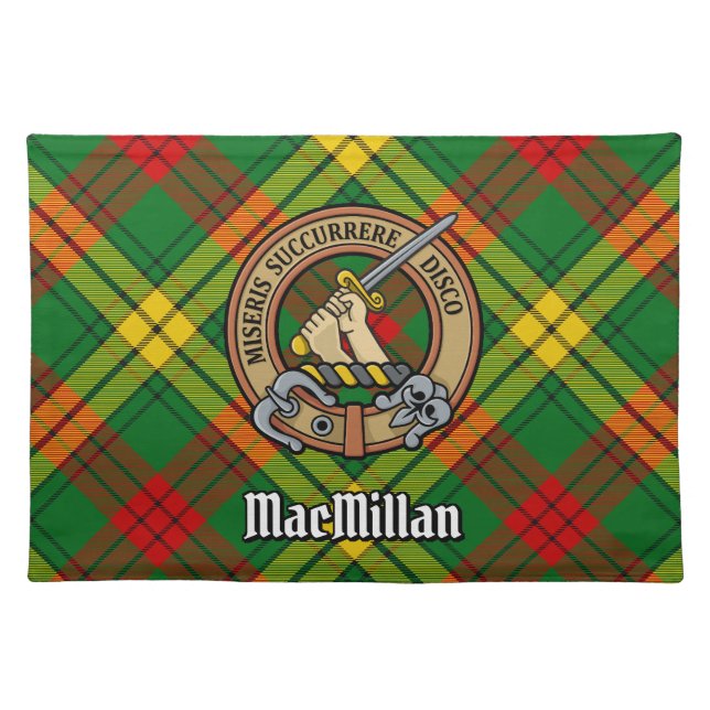 Clan MacMillan Crest over Tartan Cloth Placemat (Front)