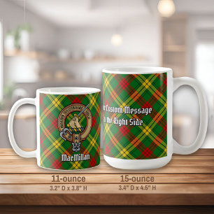 Clan MacMillan Crest over Tartan Coffee Mug