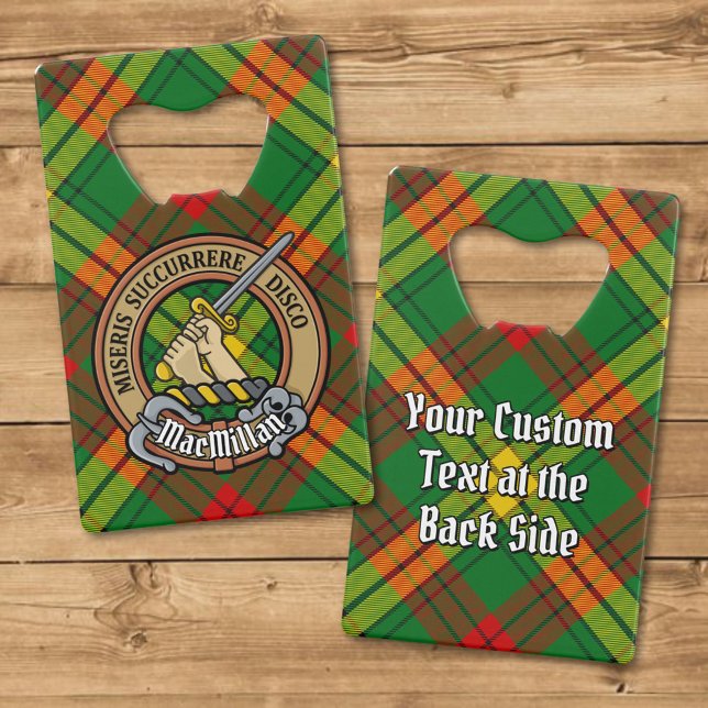 Clan MacMillan Crest over Tartan Credit Card Bottle Opener (Creator Uploaded)