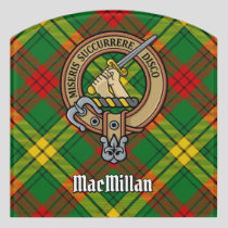 Clan MacMillan Crest over Tartan Door Sign