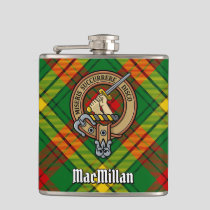 Clan MacMillan Crest over Tartan Flask