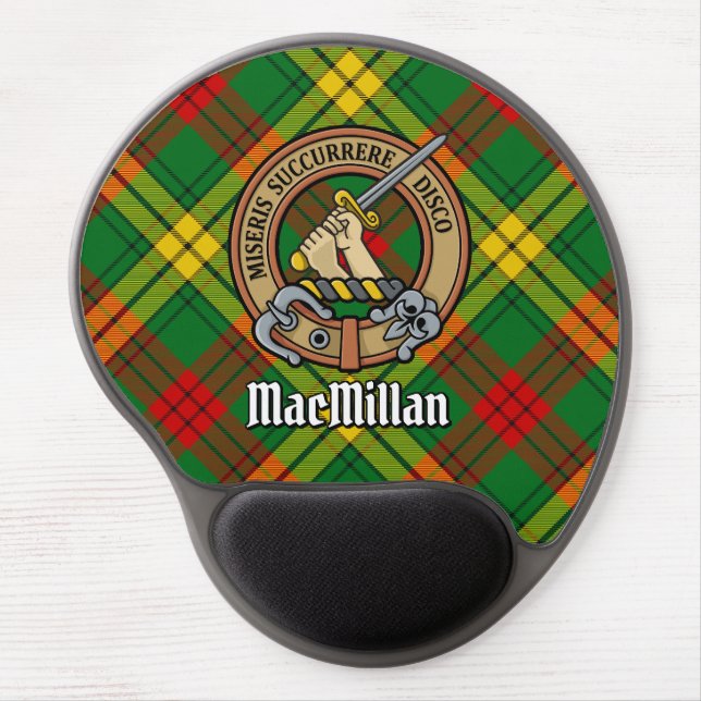 Clan MacMillan Crest over Tartan Gel Mouse Pad (Front)