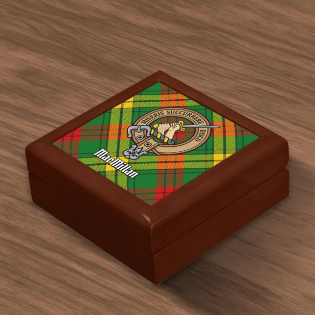Clan MacMillan Crest over Tartan Gift Box (Creator Uploaded)