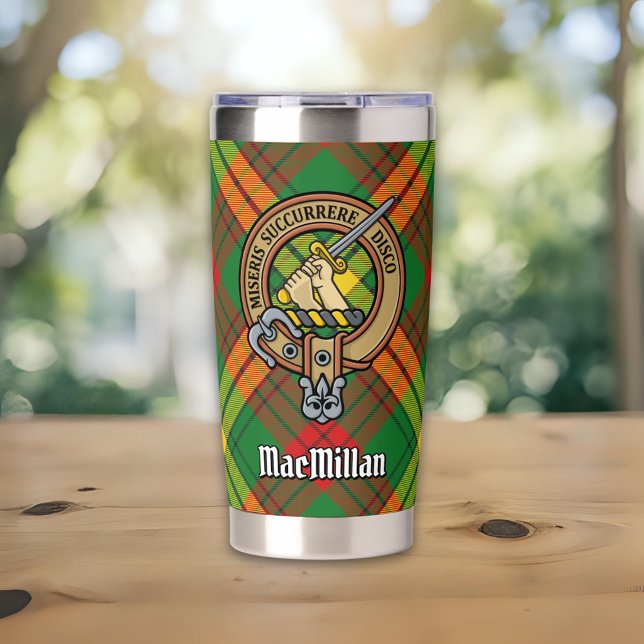 Clan MacMillan Crest over Tartan Insulated Tumbler (Creator Uploaded)