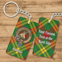 Clan MacMillan Crest over Tartan Keychain