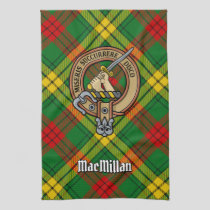 Clan MacMillan Crest over Tartan Kitchen Towel